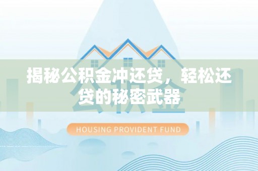 龙沙揭秘公积金冲还贷，轻松还贷的秘密武器