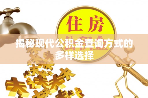 龙沙揭秘现代公积金查询方式的多样选择