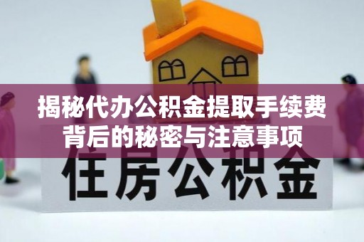 龙沙揭秘代办公积金提取手续费背后的秘密与注意事项