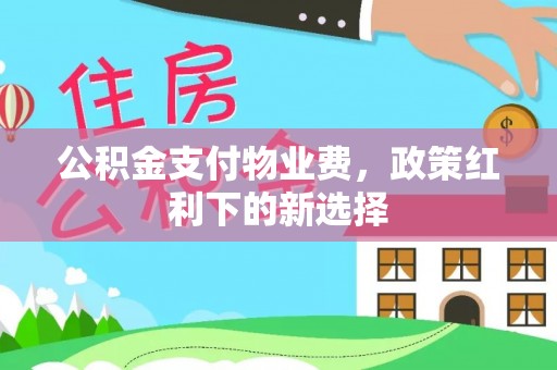 龙沙公积金支付物业费，政策红利下的新选择