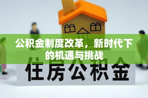 龙沙公积金制度改革，新时代下的机遇与挑战