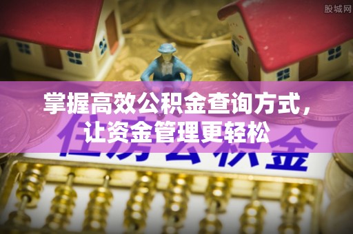 龙沙掌握高效公积金查询方式，让资金管理更轻松